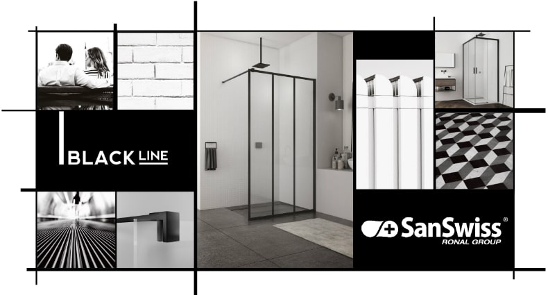 Sanswiss Black Line sprchové kúty v čiernej farbebanner