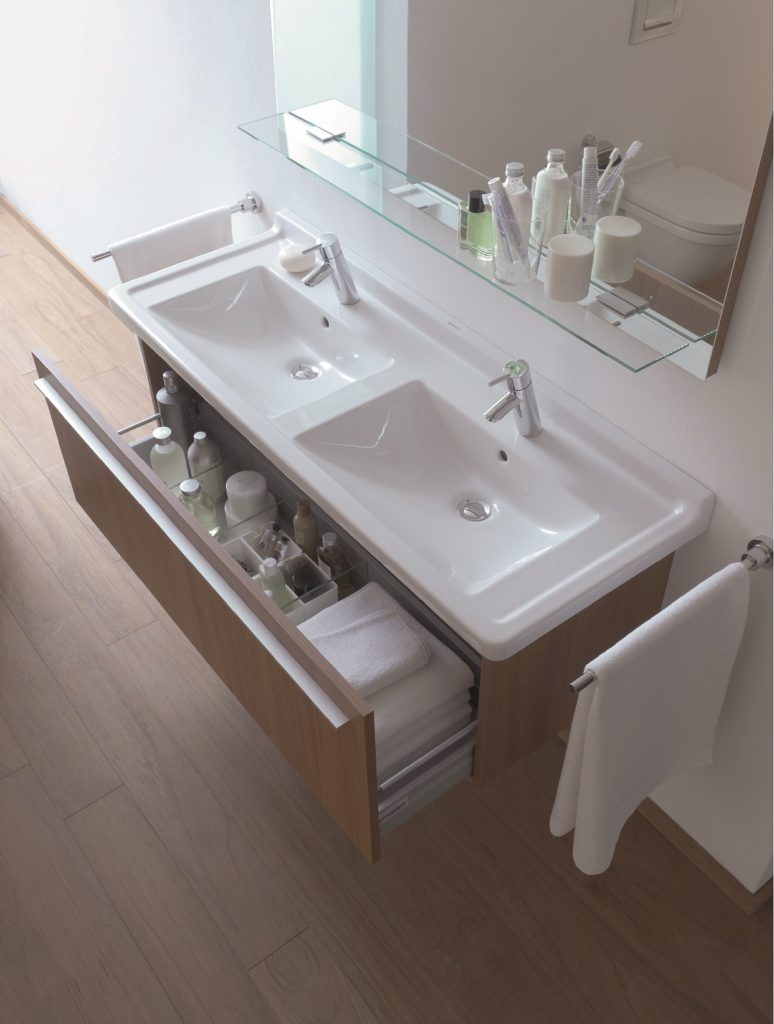 DURAVIT Starck 3 umývadlá so skrinkov detail zásuvky