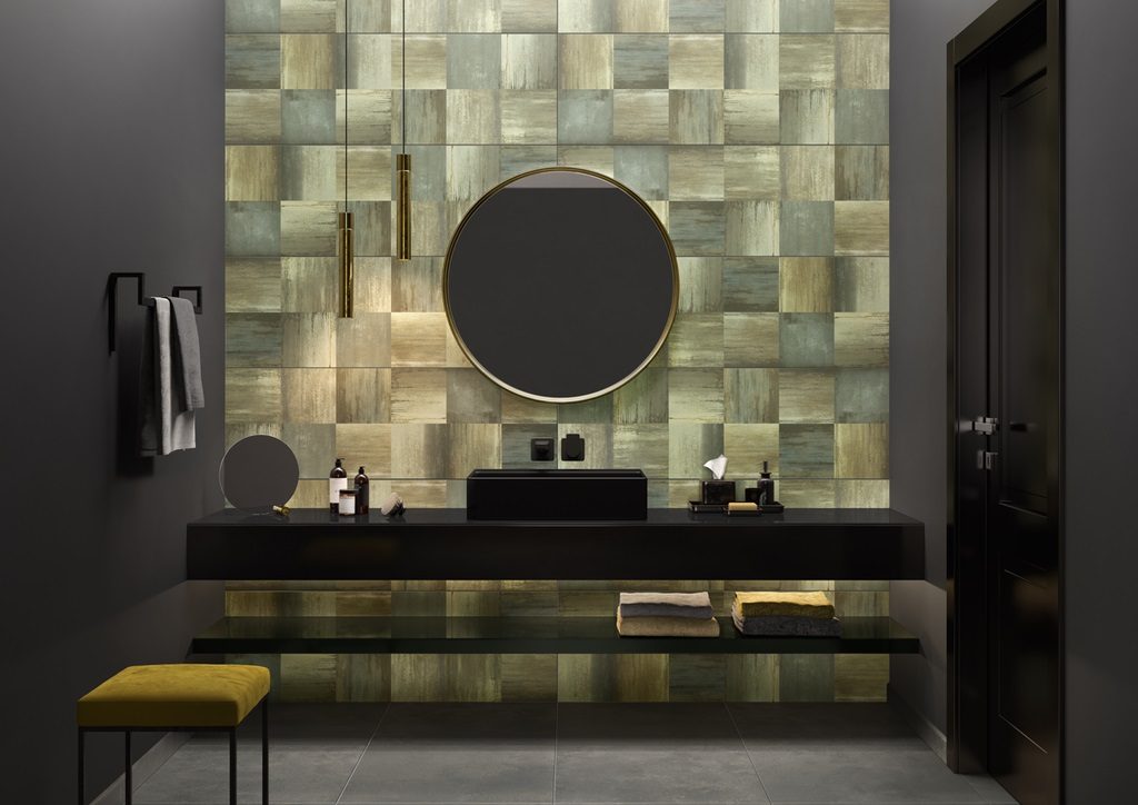 Villeroy&Boch Urban Jungle obklad dekor odtiene zelenej 1440TC50, dlažba matná tmavá šedá 2660TC90